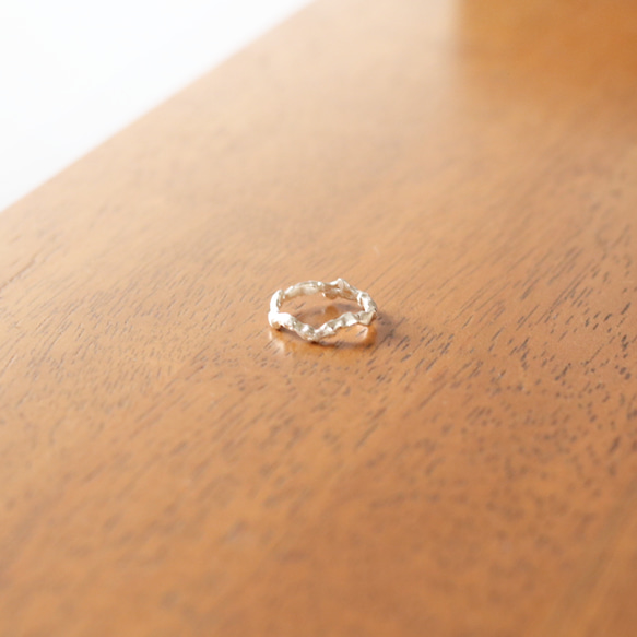 【二手 - 925銀】天然波浪紋銀戒指 第5張的照片
