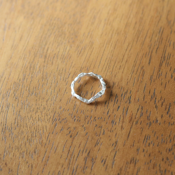 【二手 - 925銀】天然波浪紋銀戒指 第6張的照片