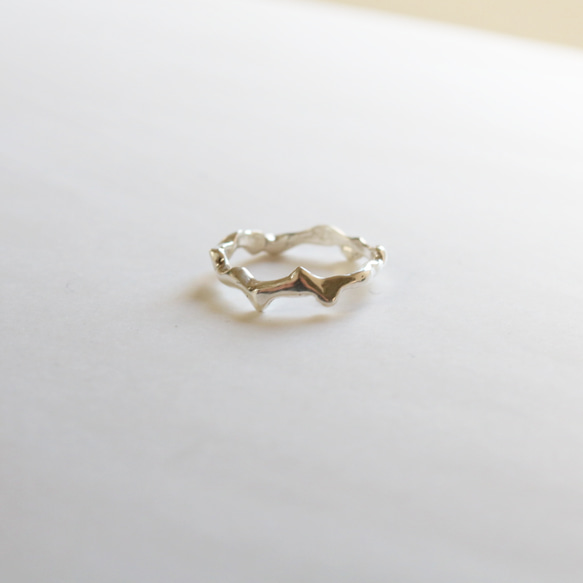 【二手 - 925銀】天然波浪紋銀戒指 第2張的照片