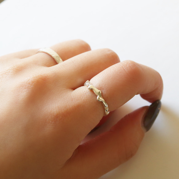 【二手 - 925銀】天然波浪紋銀戒指 第8張的照片