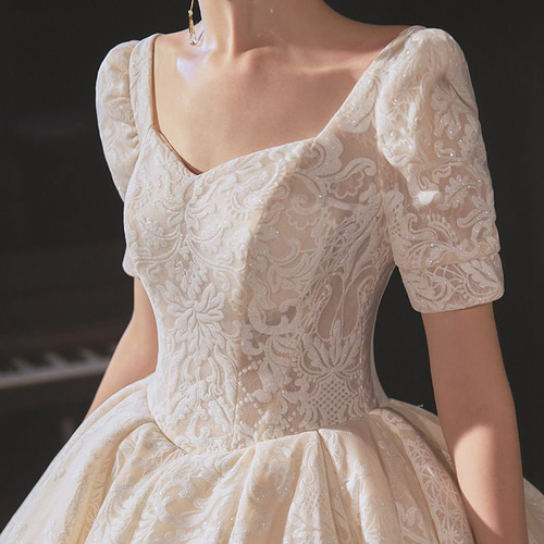 ヘプバーン風 オーダーメイド可能 ウエディングドレス ドレス  