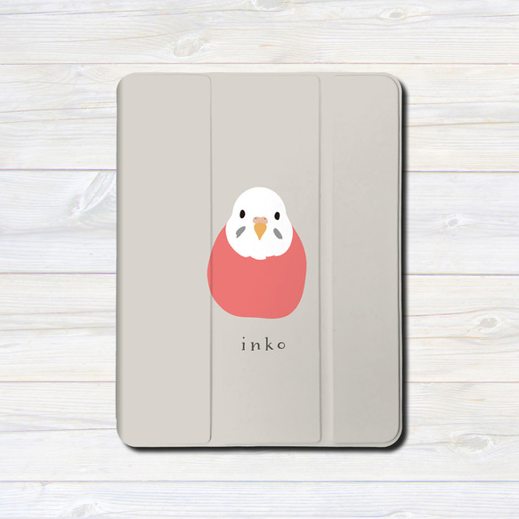 iPadケース 【インコ ピンク 】 手帳型ケース ※2タイプから選べます 2枚目の画像