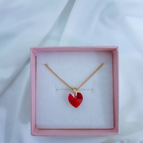スワロクリスタルネックレス ハート赤 ネックレス・ペンダント momo