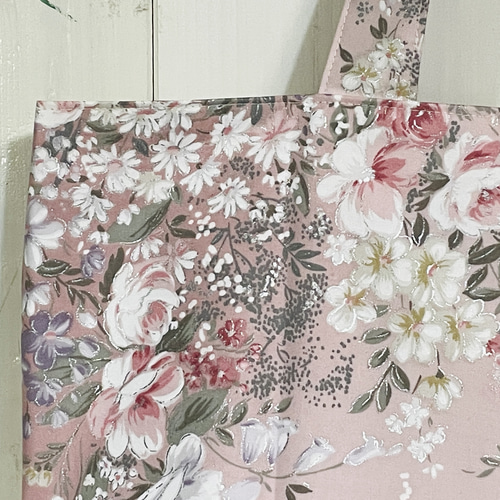 トートバッグ*エコバッグ*花柄・バラ柄 *サニタリーバッグ*ピンク系  