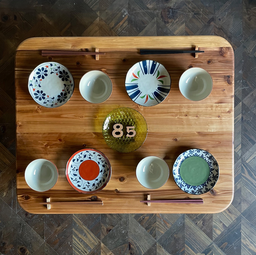 【和みローテーブル】80×65cm 折りたたみ脚 無垢材 ちゃぶ台　コーヒーテーブル【サイズオーダー可能】