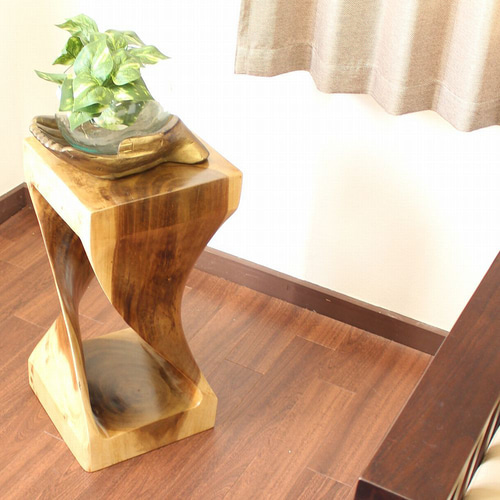 ハイスツール/テーブル ツイストL 花台 高さ75cm リゾート家具