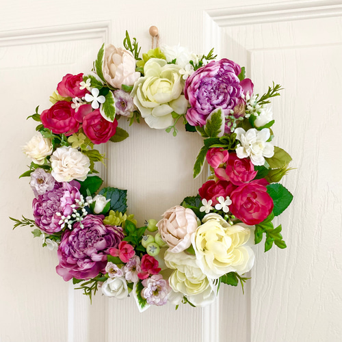 華やかリース〜 ＊25cm＊ リース 花サロンShine 通販 15265646