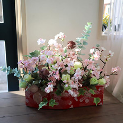 【セール中】クレイフラワー❁お正月アレンジメント壁掛け❁ハンドメイド 8de6aa15948dea08e50d4d119b55a5