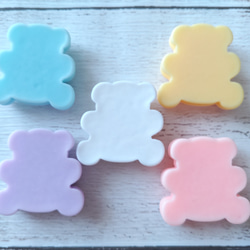 デコパーツ 5個(5色×各1個) くま クリームサンド 菓子 樹脂 カボション 4枚目の画像