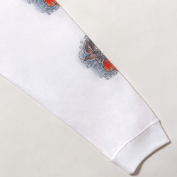 オドロオドロ　【金魚　type-A】ロンT  スウェット ビッグシルエット　オーバーサイズ  ホワイト　白 3枚目の画像