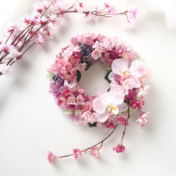 しだれ桜と胡蝶蘭のリース＊誕生日＊記念日祝い 5枚目の画像