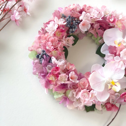 しだれ桜と胡蝶蘭のリース＊誕生日＊記念日祝い 4枚目の画像