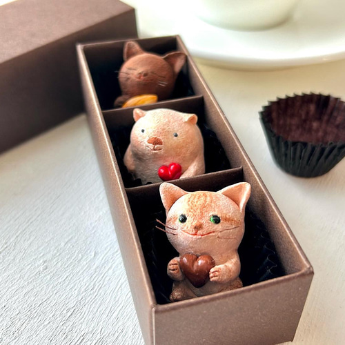再販受注）チョコレートみたいなトリオ（猫さん&ウォンバットさん