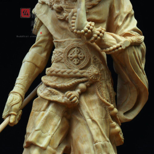 修縁堂】木彫り 禅意 武僧立像 勝運置物 彫刻 仏教工芸 柘植材 修縁堂】木彫り 禅意 武僧立像 勝運置物 彫刻 仏教工芸 柘植材