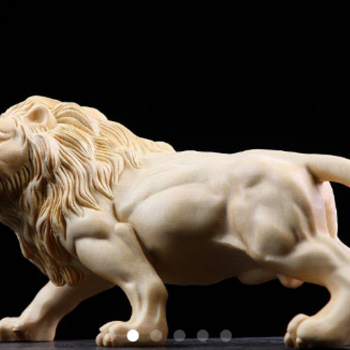 Y667-3 極上 高級彫刻 ライオン細工 置物 2体セット 総重量445g Y667-3 極上 高級彫刻 ライオン細工 置物 2体セット 総重量445g