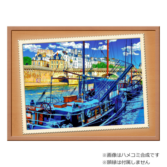 【選べる3枚組ポストカード】パリ セーヌ川の船【作品No.465】 2枚目の画像