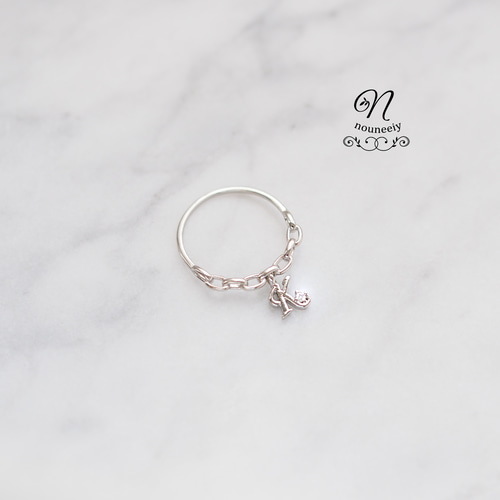 充実の品 最高級鍍金 真鍮製 A,H,J,K,M,N,R リング シルバー＊イニシャル アクセサリー