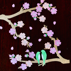 壁面飾り　春　装飾　桜　さくら　ハンドメイド　保育室　壁面　手作り　春の壁面　4月装飾　3月　ウグイス　鶯 1枚目の画像