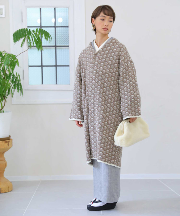 着物と洋服兼用【ダイヤジャカードニットコート】 コート YOUTOWA 通販