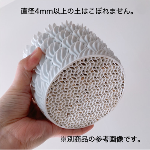 WAVE / 植木鉢 / 3号 / 3Dプリンター / ホワイト、オリーブ 一輪挿し