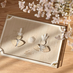 送料無料】リスとリンゴ刺繍の秋色ウェルカムボード（グリーン）結婚式