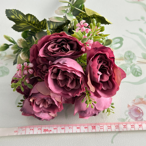 約8~10頭の牡丹,アーティフィシャルフラワー,濃いピンク,アレンジ用