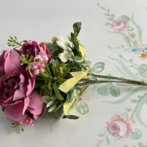 約8~10頭の牡丹,アーティフィシャルフラワー,濃いピンク,アレンジ用