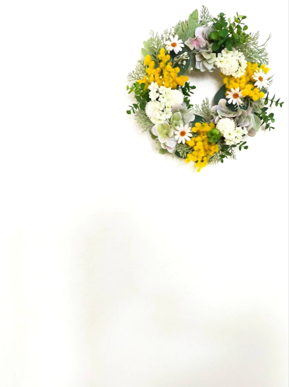 30cm ふんわりミモザの幸せリース  Natural garden 5枚目の画像