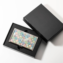 天然貝殼名片盒（曲奇節）貝殼和珍珠母藝術 | 推薦用於禮物和禮物 第1張的照片
