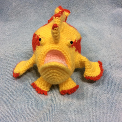 かぎ針編み海洋生物カエルアンコウかわいい編みぐるみ 3枚目の画像