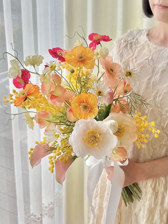 チューリップ ポピー ぴょんぴょんブーケ アーティフィシャルフラワー