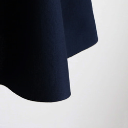 [售罄！ ] 空氣羊毛米蘭羅紋針織喇叭裙 [海軍藍] 第5張的照片