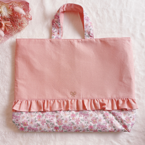 レッスンバッグ♡シューズバック♡リバティ♡名入れ刺繍 レッスンバッグ♡シューズバック♡リバティ♡名入れ刺繍 （お