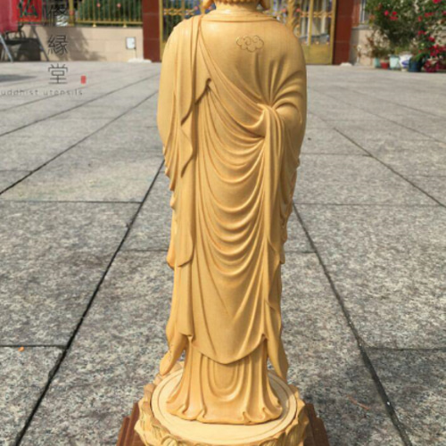 大迫力 木彫仏像阿弥陀如来立像 阿弥陀仏 本金 切金 彫刻 天然木檜材 F 