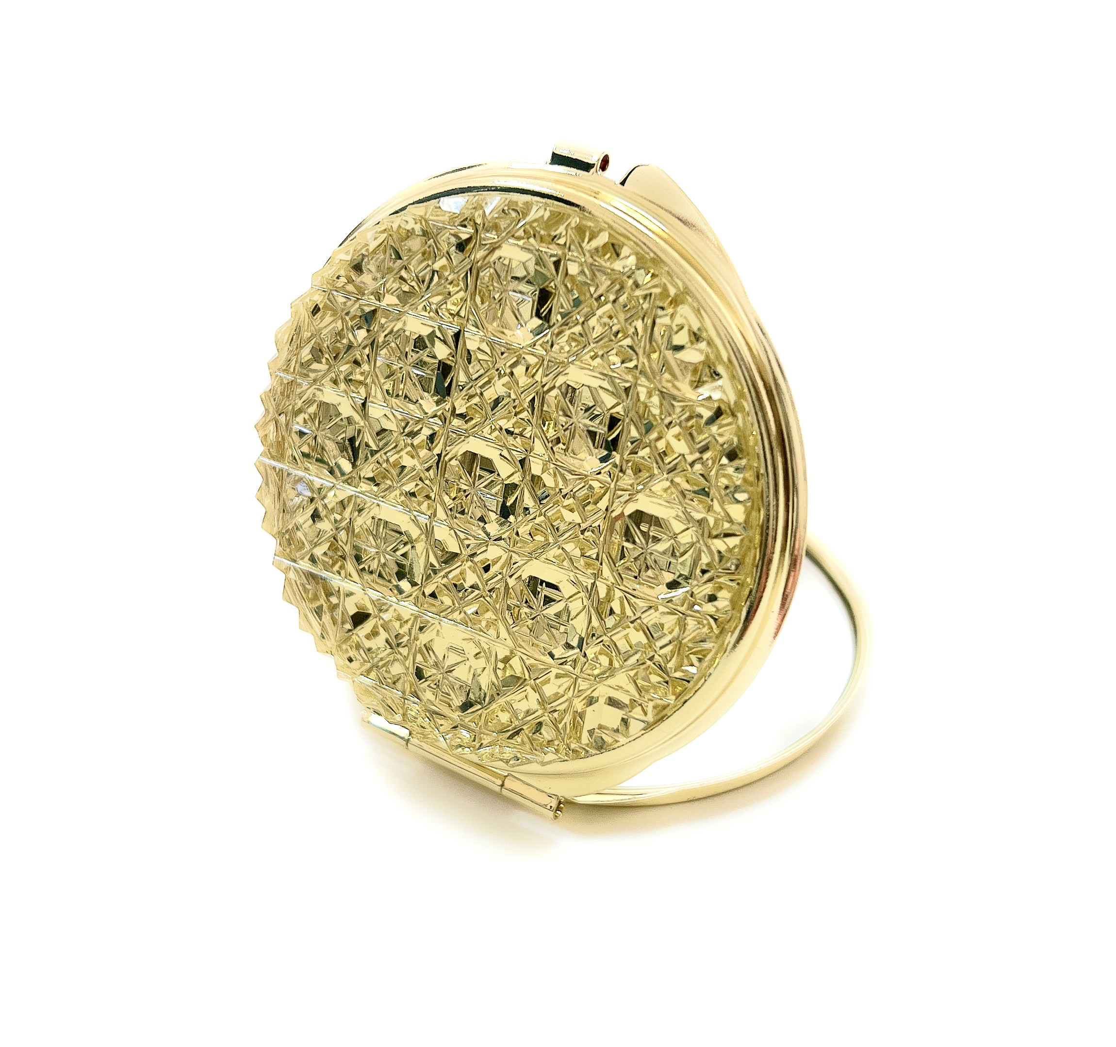 東京切子コンパクトミラー 天空　～ミルキーウェイ～　　イエローゴールド