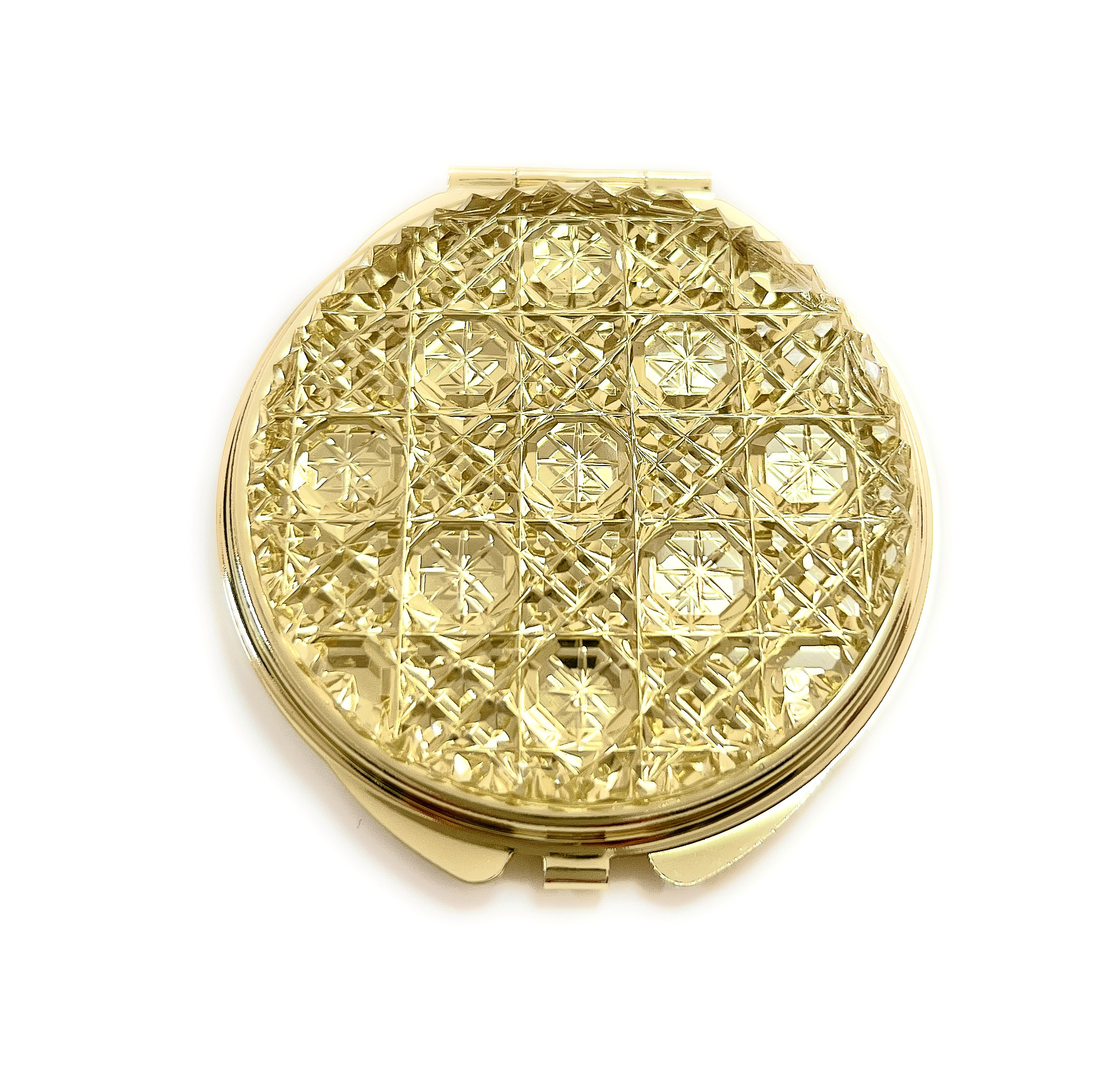 東京切子コンパクトミラー 天空　～ミルキーウェイ～　　イエローゴールド