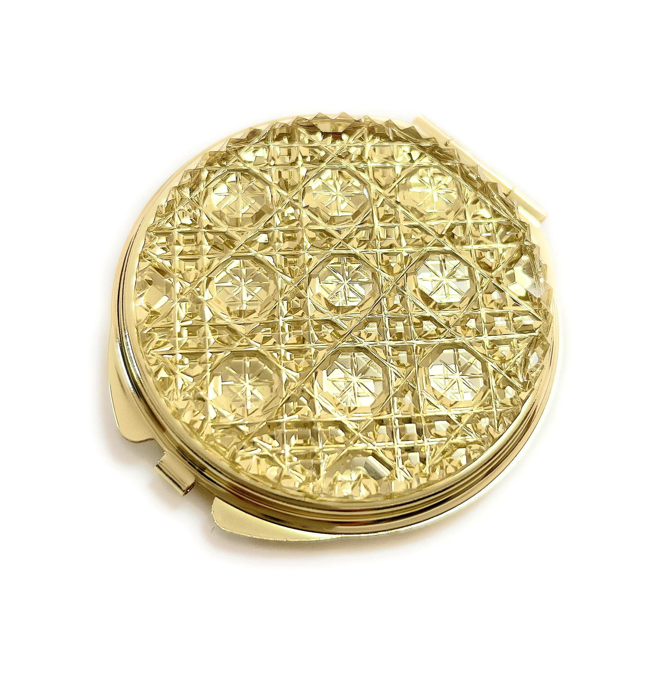 東京切子コンパクトミラー 天空　～ミルキーウェイ～　　イエローゴールド