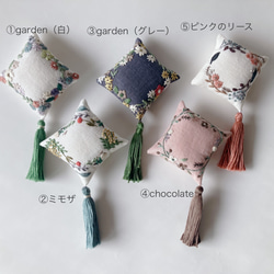 刺繍のピンクッション　5種類　送料無料　無料ギフトラッピング　針山 2枚目の画像