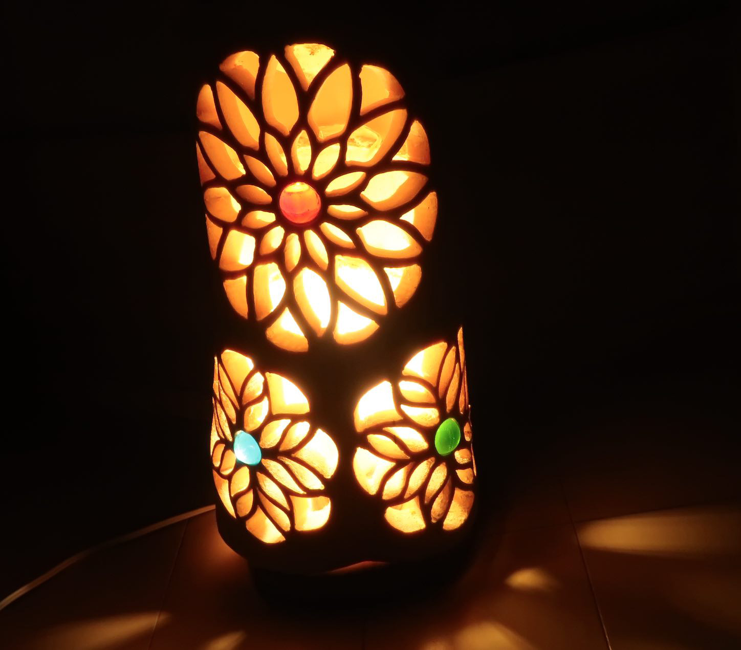 根元部分の極太竹あかり・竹灯り・竹灯篭・竹灯籠・ビー玉の煌き　〜〜三つの太陽〜〜