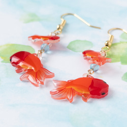 金魚(ランチュウ)＊ピアス/イヤリング 5枚目の画像