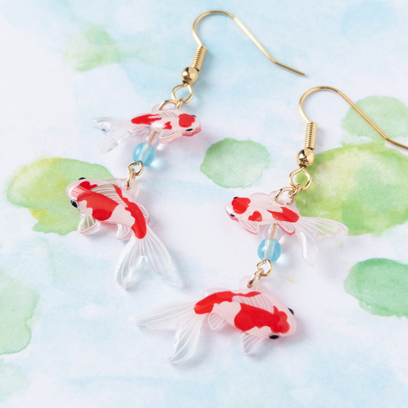 金魚(コメット)＊ピアス/イヤリング 2枚目の画像