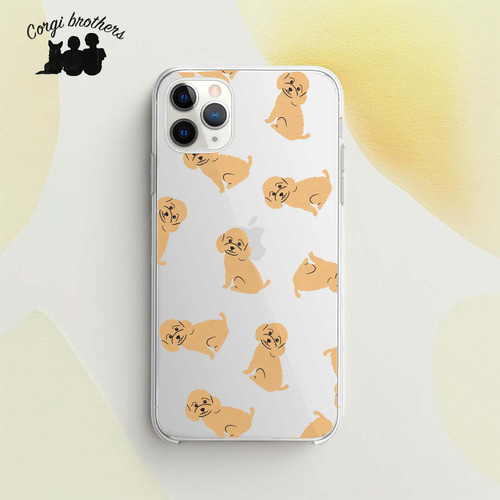 トイプードル パターン柄 】 スマホケース クリアソフトケース 犬 犬