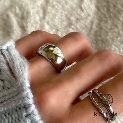 つけっばなし！ＯＫ♪金属アレルギー対応　316L サージカルステンレス シンプル 2連　リング 指輪 14枚目の画像