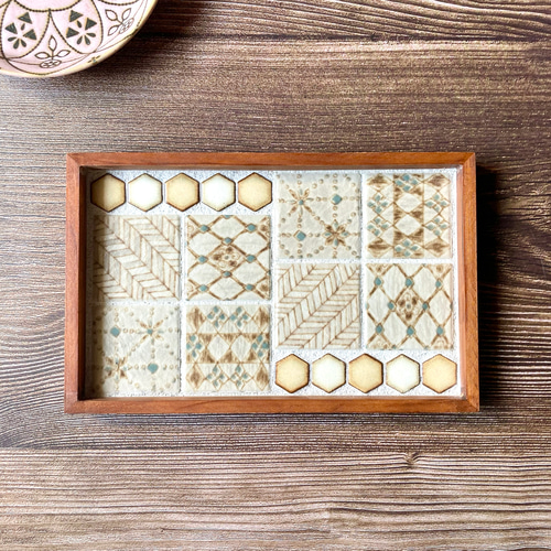 未使用品　✴︎ タイルトレー　トレー　タイル 再販2】モザイクタイルトレー タイルトレイ レトロ美 錆染 その他