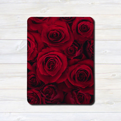 iPadケース 【花バラ-深紅】 手帳型ケース ※2タイプから選べます 2枚目の画像