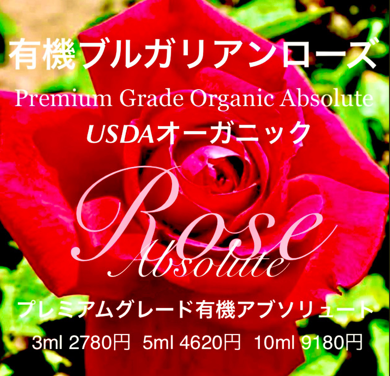 有機ブルガリアンローズ（ダマスクローズ）アブソリュート10ml