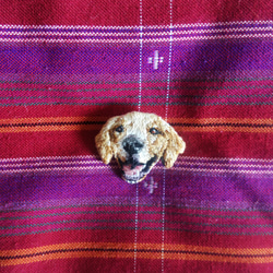 ゴールデン・レトリバーの刺繍ブローチ　犬 5枚目の画像