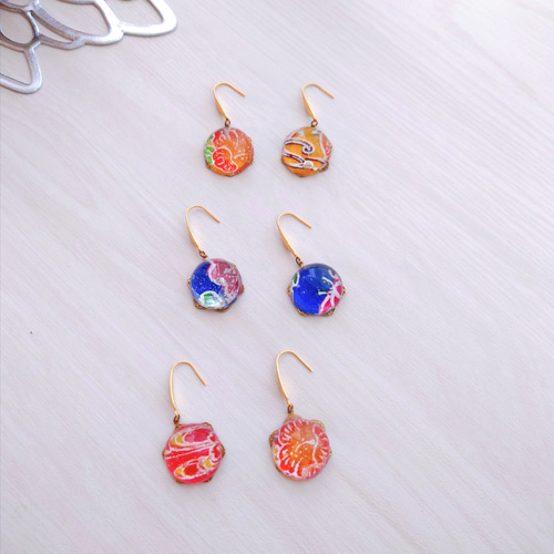 紅型✕レジン ピアス13 ピアス（フック・チェーン） my-Store ho- 通販 
