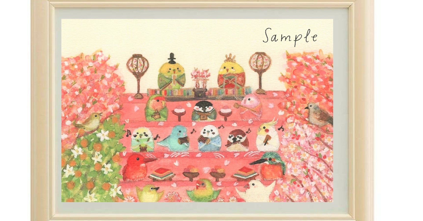 かわいい♪小鳥たちのポストカード3枚 『鳥さんひなまつり』 ポスト