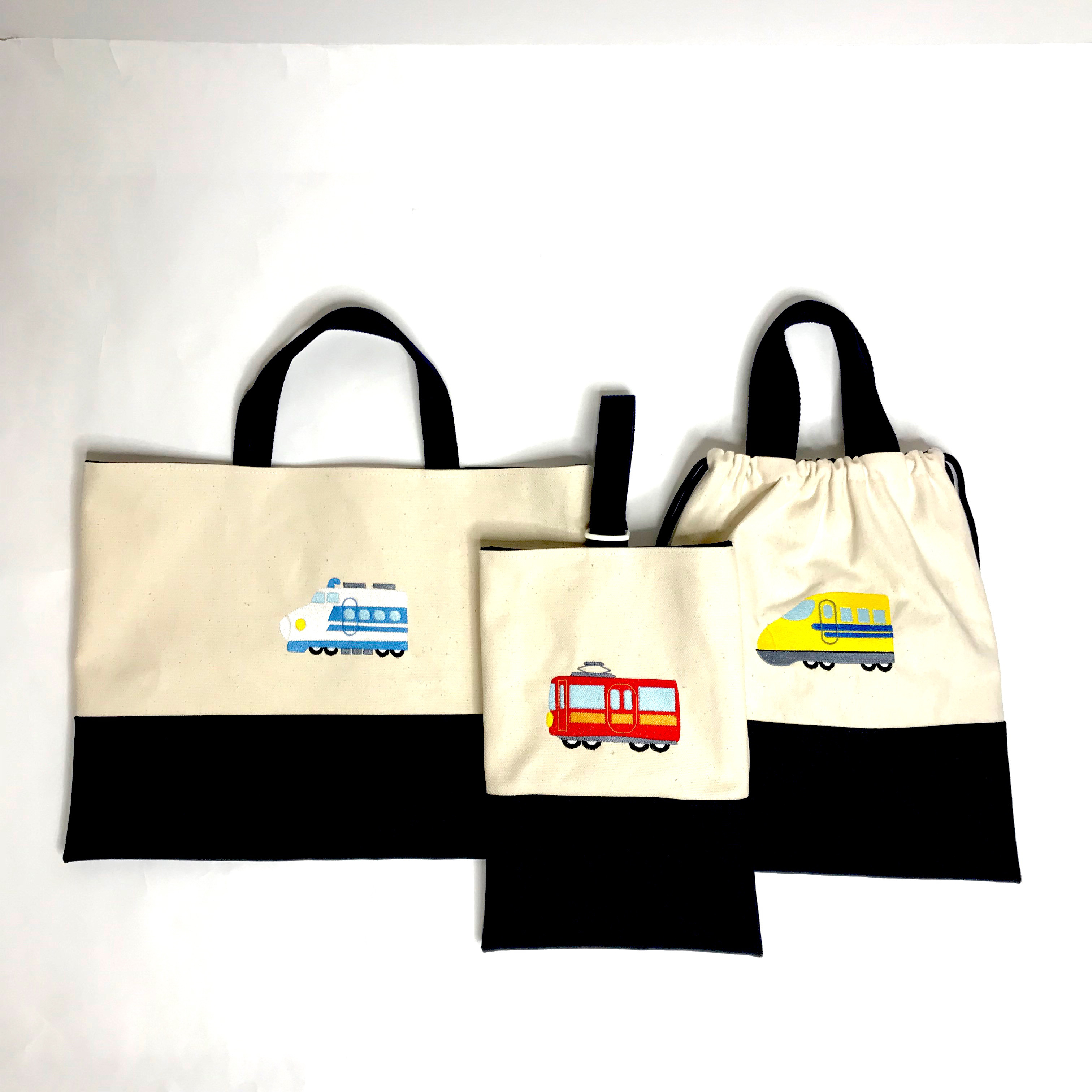 【新品】入園入学5点セット 　電車　新幹線　レッスンバッグ　シューズケース等 楽天市場】電車柄 レッスンバッグ・シューズケース 手作りキット